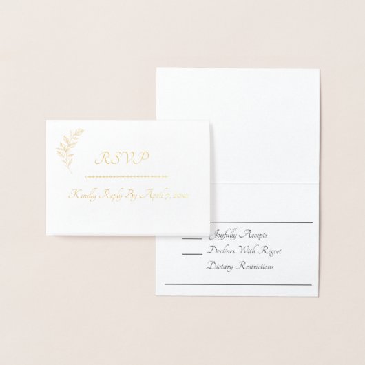 RSVP日付の保存 箔カード (ディスプレー)