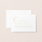 RSVP日付の保存 箔カード (封筒付き正面)