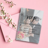 rsvp書モダン道結婚の暗い写真シック ノートカード