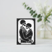 RSVP死のQRコードまで結婚のゴシック骨格 エンクロージャーカード (スタンド正面)