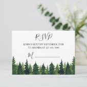 RSVP水彩グリーンツリー 出欠カード (スタンド正面)