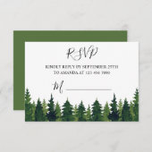 RSVP水彩グリーンツリー 出欠カード (正面/裏面)