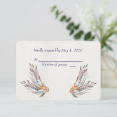 RSVP水彩フローラ 出欠カード (スタンド正面)