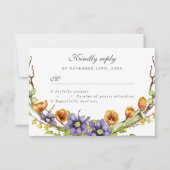 RSVP水彩春の花 招待状 (正面)