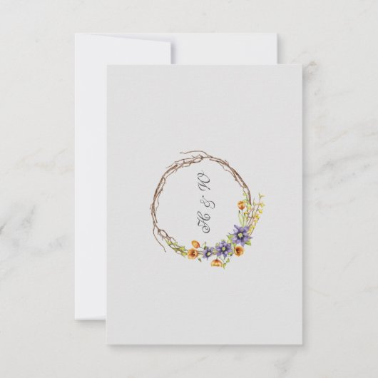 RSVP水彩春の花 招待状 (裏面)