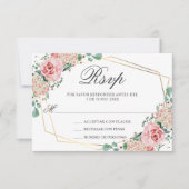 RSVP水彩色ピンクキンセスペインのーニェラカンス 出欠カード (正面)