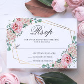 RSVP水彩色ピンクキンセスペインのーニェラカンス 出欠カード