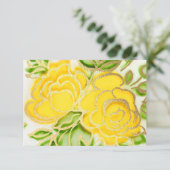 RSVP水絵を描色イエローローズ 招待状 (スタンド正面)
