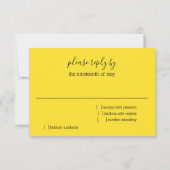 RSVP水絵を描色イエローローズ 招待状 (裏面)