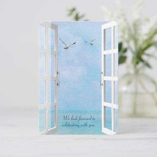 RSVP海ウィンドウ(seagulls) 招待状 (スタンド正面)