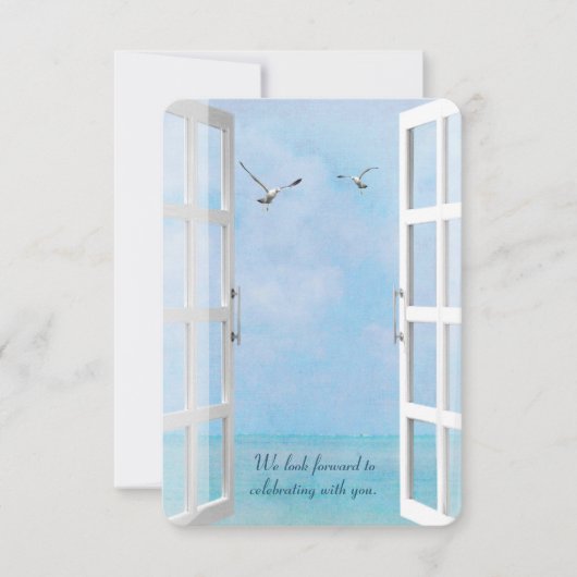 RSVP海ウィンドウ(seagulls) 招待状 (正面)