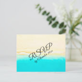 RSVP海ショアビーチテーマ結婚の ポストカード (スタンド正面)