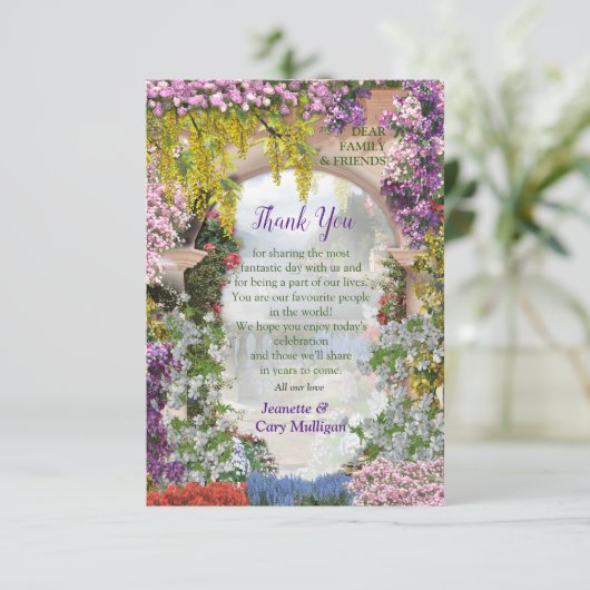 RSVP湖のアーチウェイの上に花を引く 出欠カード (スタンド正面)