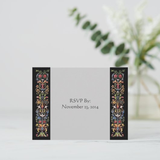RSVP照明アートグレーカスタムポストカード インビテーションポストカード (スタンド正面)