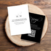 RSVP白黒QRコード書道 エンクロージャーカード