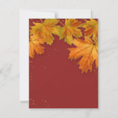 RSVP秋秋の秋の落ち葉くエレガントウェディング 出欠カード (裏面)