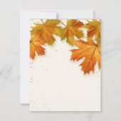 RSVP秋秋の秋の落ち葉くエレガントウェディング 出欠カード (裏面)