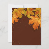 RSVP秋秋の秋の落ち葉くエレガントウェディング 出欠カード (裏面)