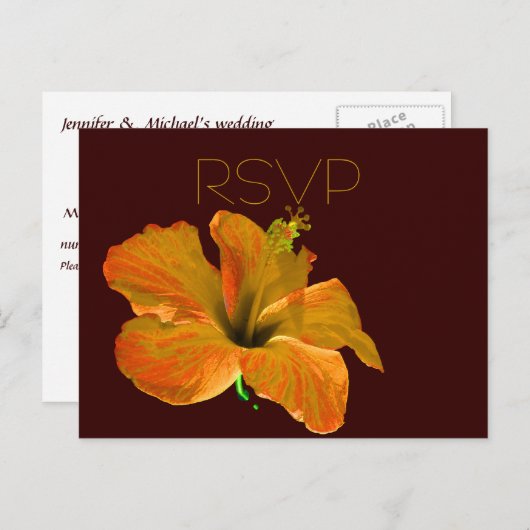 RSVP紅葉結婚の インビテーションポストカード (正面/裏面)