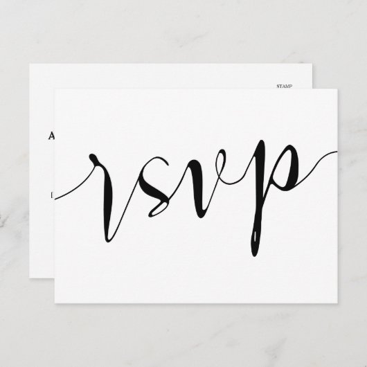 RSVP素朴はがき返信カード インビテーションポストカード (正面/裏面)