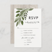 RSVP素朴カー結婚ド、のSprigs 出欠カード (正面/裏面)