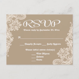 RSVP素朴フローラレースブラウン&ホワイトタン – メニュー