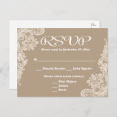 RSVP素朴フローラレースブラウン&ホワイトタン – メニュー (正面/裏面)