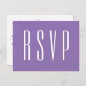 RSVP紫または任意の色結婚の応答 インビテーションポストカード (正面/裏面)