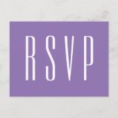 RSVP紫または任意の色結婚の応答 インビテーションポストカード (正面)