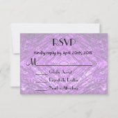 RSVP紫ステンドグラス万華鏡のように千変万化するパターンテクスチャ 出欠カード (裏面)