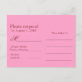 RSVP紫色の応答 インビテーションポストカード (裏面)