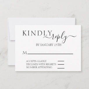 RSVP結婚のシンプルミニマル 出欠カード