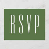 RSVP緑または任意の色結婚の応答 インビテーションポストカード
