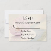 RSVP繊細ソフトピンクさくらんぼ花花 出欠カード (裏面)