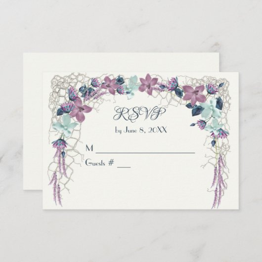 RSVP航海のフローラアーチ エンクロージャーカード (正面/裏面)