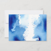 RSVP親切にダークブルーモダンの水色に対応 出欠カード (裏面)