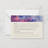 RSVP親切に応答する水の色の本パープル結婚ズ ノートカード (裏面)