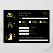 RSVP親切に応答フォイルDoodle応答エンクロージャ 箔招待状 (正面)