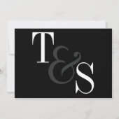 RSVP親切に返信ブラック&ホワイトモノグラムはっきりした 招待状 (裏面)