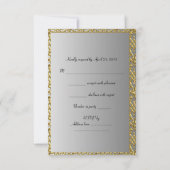 RSVP誕生日パーティー金ゴールドブラックレオパード任意の年齢 出欠カード (裏面)