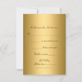 RSVP誕生日パーティー金ゴールドブラックレッドヒョウ 招待状 (裏面)