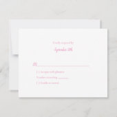 RSVP赤ちゃんシャワーかわいい女の子ベア 出欠カード (裏面)