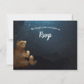 RSVP赤ちゃんシャワーがキラキラ小さな星を生む 出欠カード (正面)