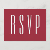 RSVP赤または任意の色結婚の応答 インビテーションポストカード (正面)