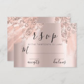 RSVP赤面スウィート16thドレスブライダルシャワーバラ 出欠カード (正面/裏面)