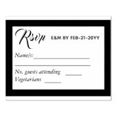 RSVP返信カスタムウェディングスタンプ – 応答 ラバースタンプ (インプリント)