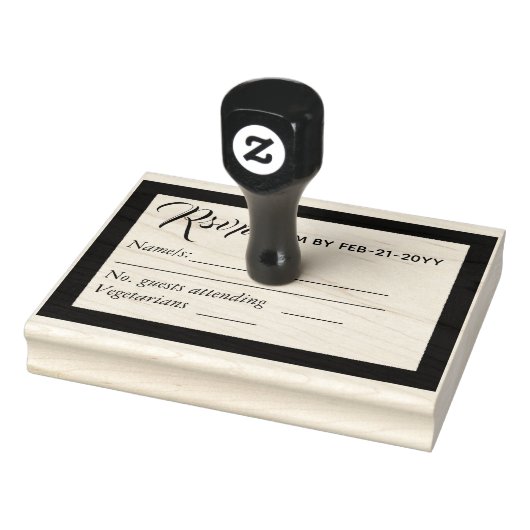 RSVP返信カスタムウェディングスタンプ – 応答 ラバースタンプ (スタンプ)
