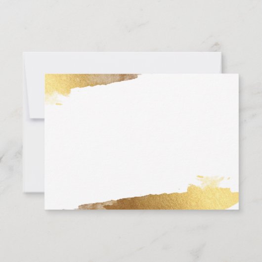 RSVP返信カードギルド金ゴールドネイビーブルー 出欠カード (裏面)