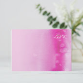 RSVP返信カード水グラデーション色暗い赤紫色ピンク 出欠カード (スタンド正面)