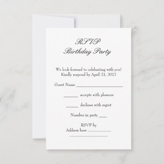 RSVP返信キンセアニェラ15パーティーパープルピンクローズ 出欠カード (裏面)